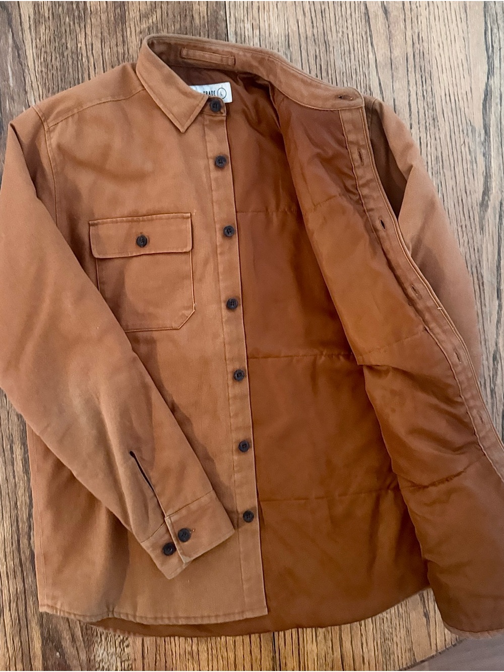 Men's faded brick Lined Shirt Jacket - Lightweight Layering